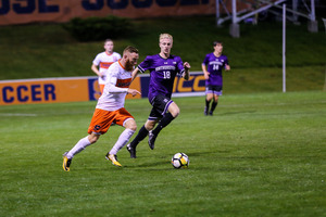Syracuse's Hugo Delhommelle scored his first goal of the season on a penalty kick in SU's eventual 2-2 tie with Virginia.