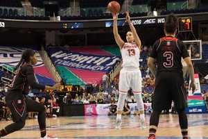 Brianna Butler hit hit five 3s in the first half and third-seeded Syracuse pulled away from N.C. State to advance to the ACC tournament semifinals.