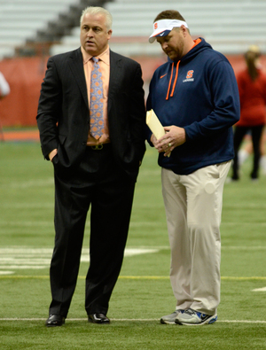 Syracuse women's lacrosse head coach Gary Gait, left, has added former Stony Brook associate head coach Caitlin Defliese as an assistant.