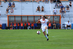 Taylor Bennett was moved to striker from her normal center back position to create quality chances.