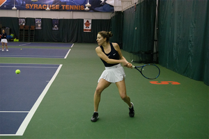 Despite two singles matches going three sets, SU rallied to win 5-of-6 matches en route to a 5-2 victory.